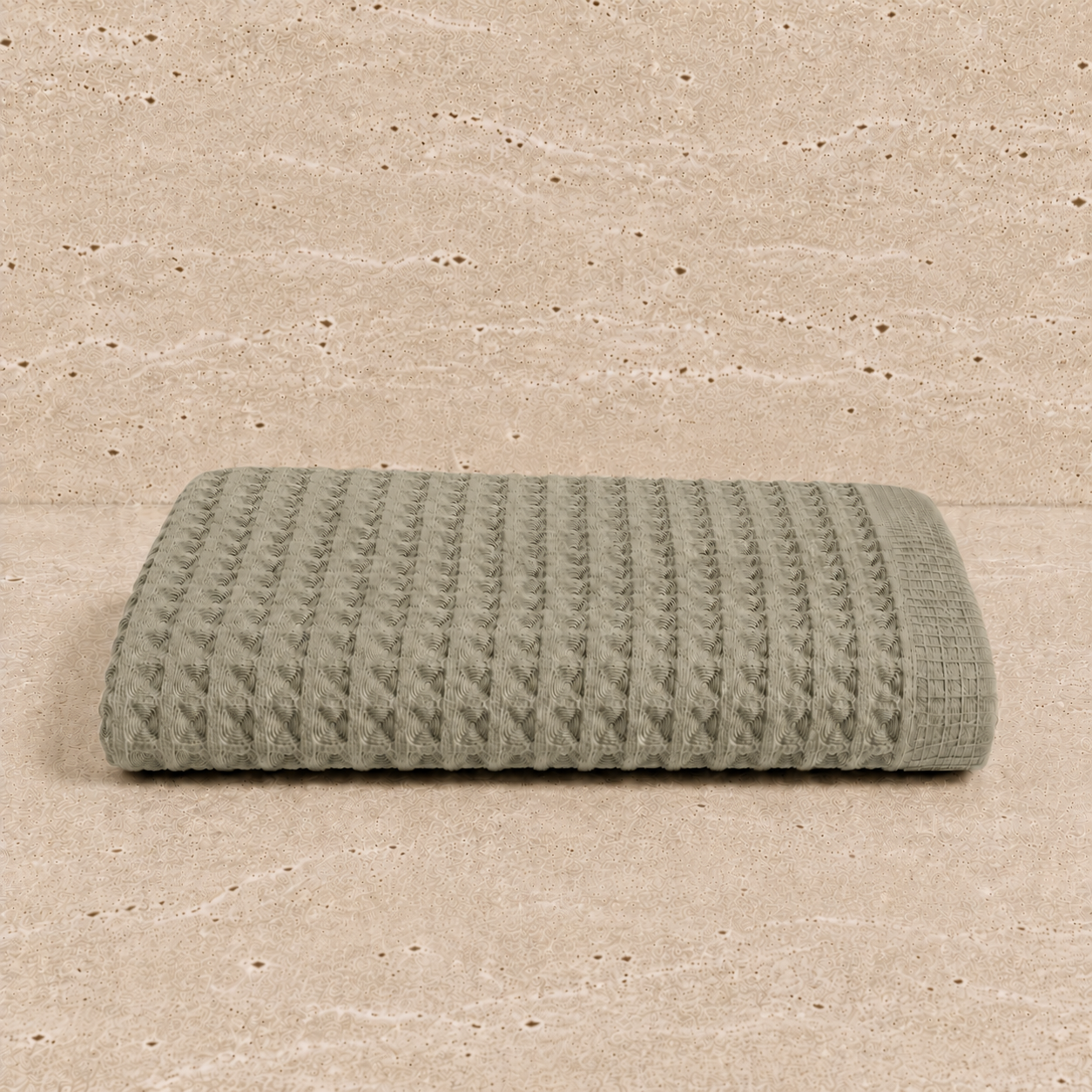 Drap de bain coton Nid d'Abeille Gris Foncé