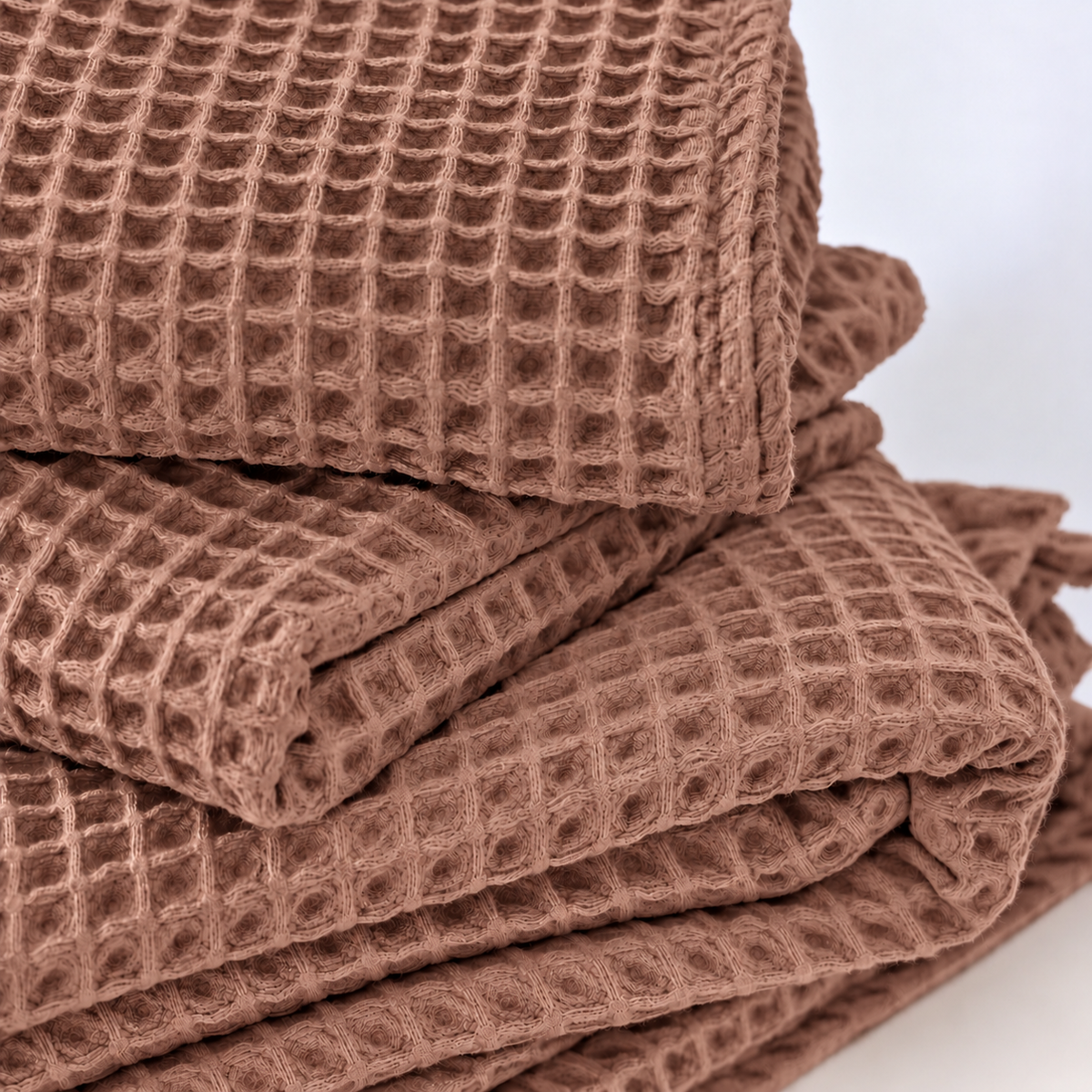 Drap de bain Nid d'Abeille – Sable Rosé