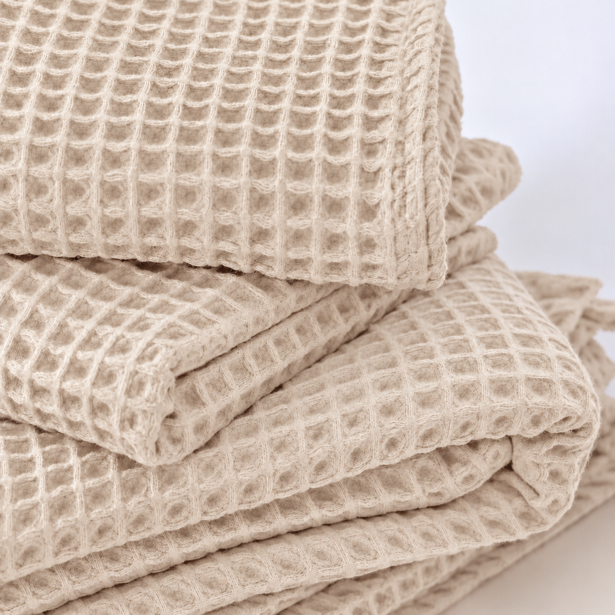 Drap de bain Nid d'Abeille – Blanc Crème