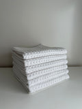 Serviette de toilette en nid d'abeille blanche coton 50x90
