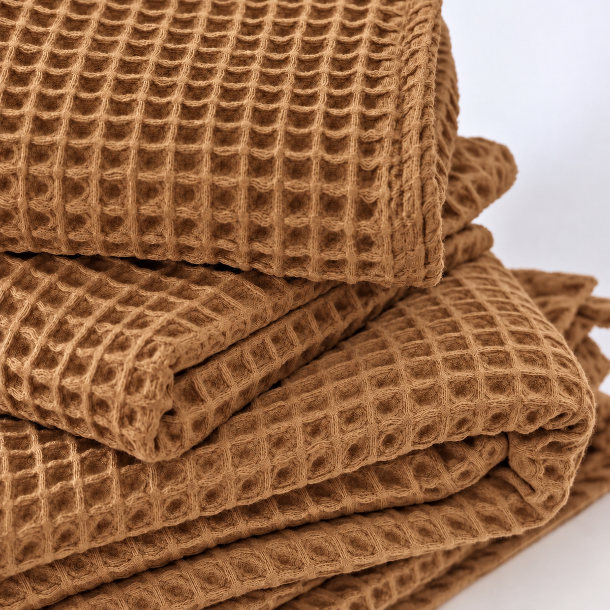 Drap de bain Nid d'Abeille – Cannelle