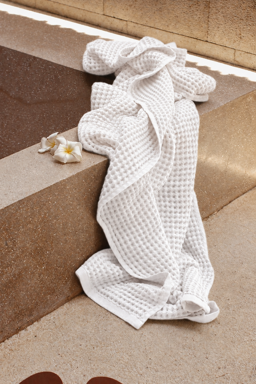 Drap de bain Nid d'Abeille – Blanc