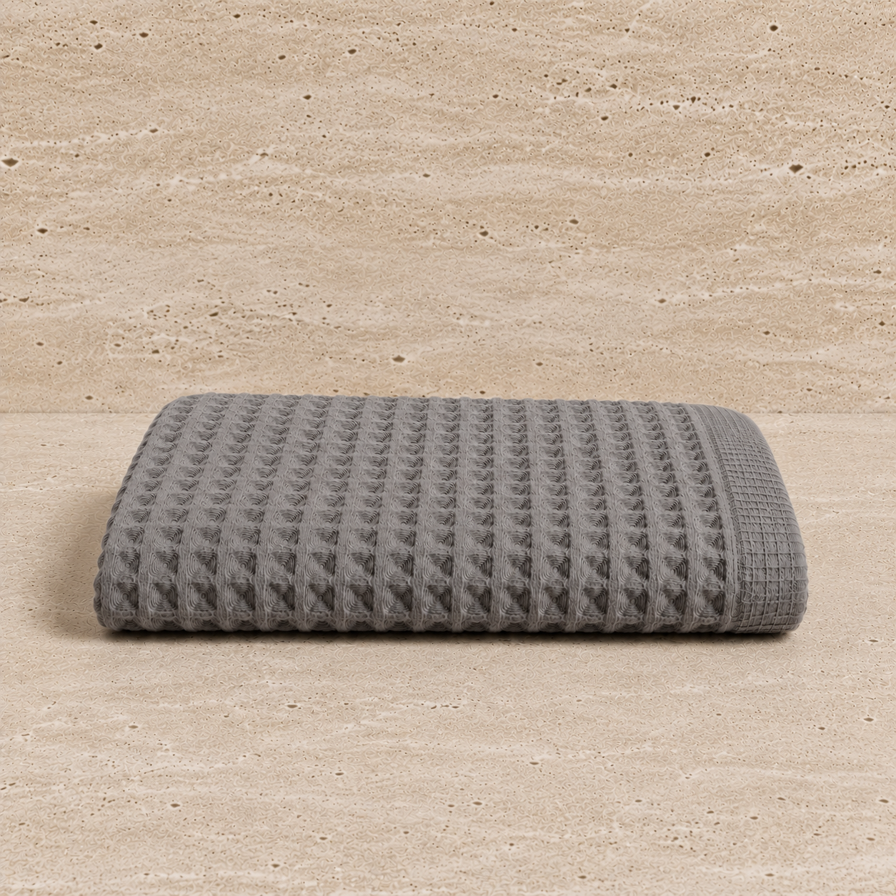 Drap de bain coton Nid d'Abeille Gris Foncé