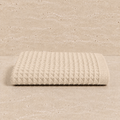 Drap de bain coton Nid d'Abeille Blanc Crème