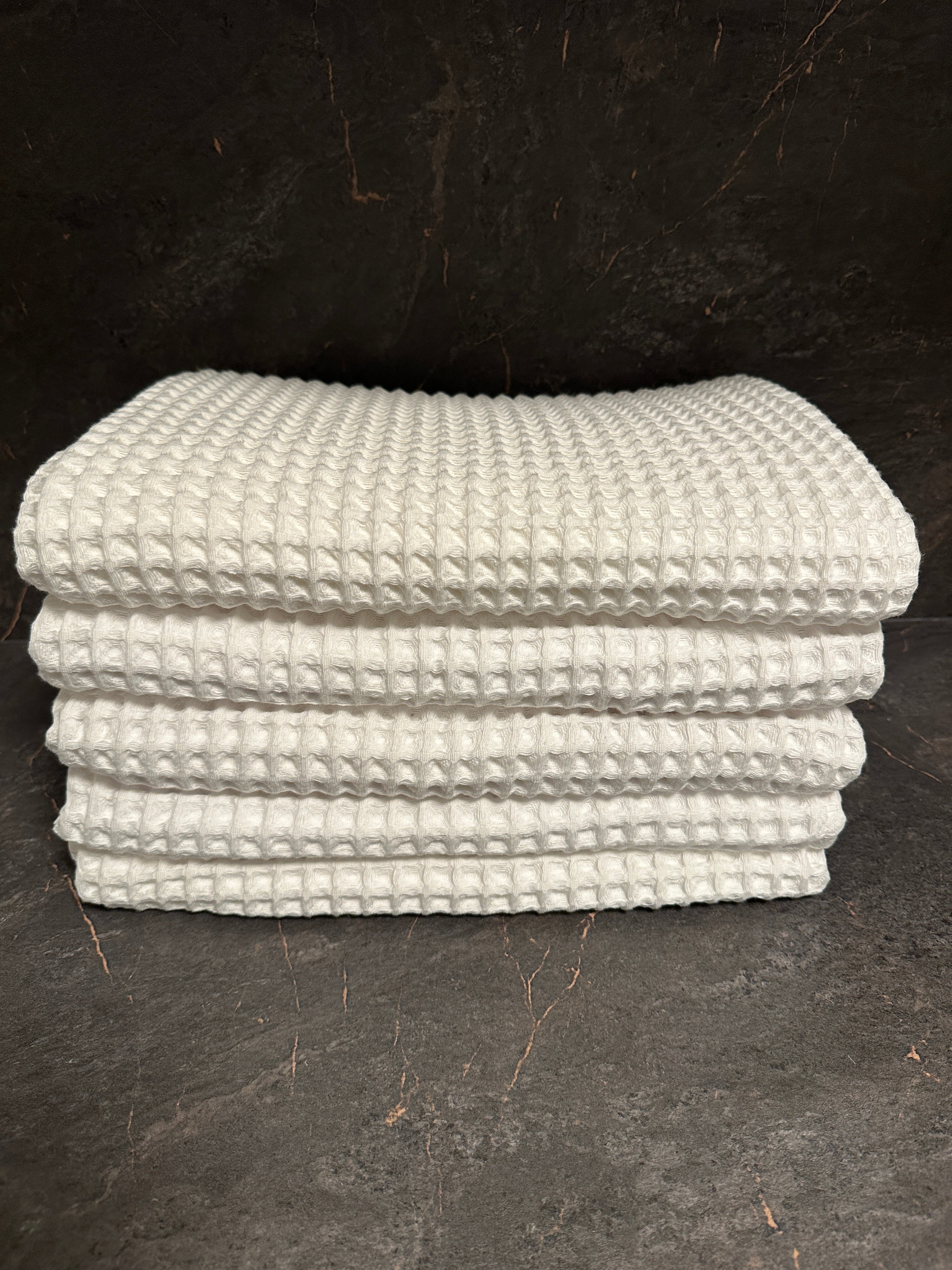 Drap de bain coton Nid d'Abeille Gris Foncé