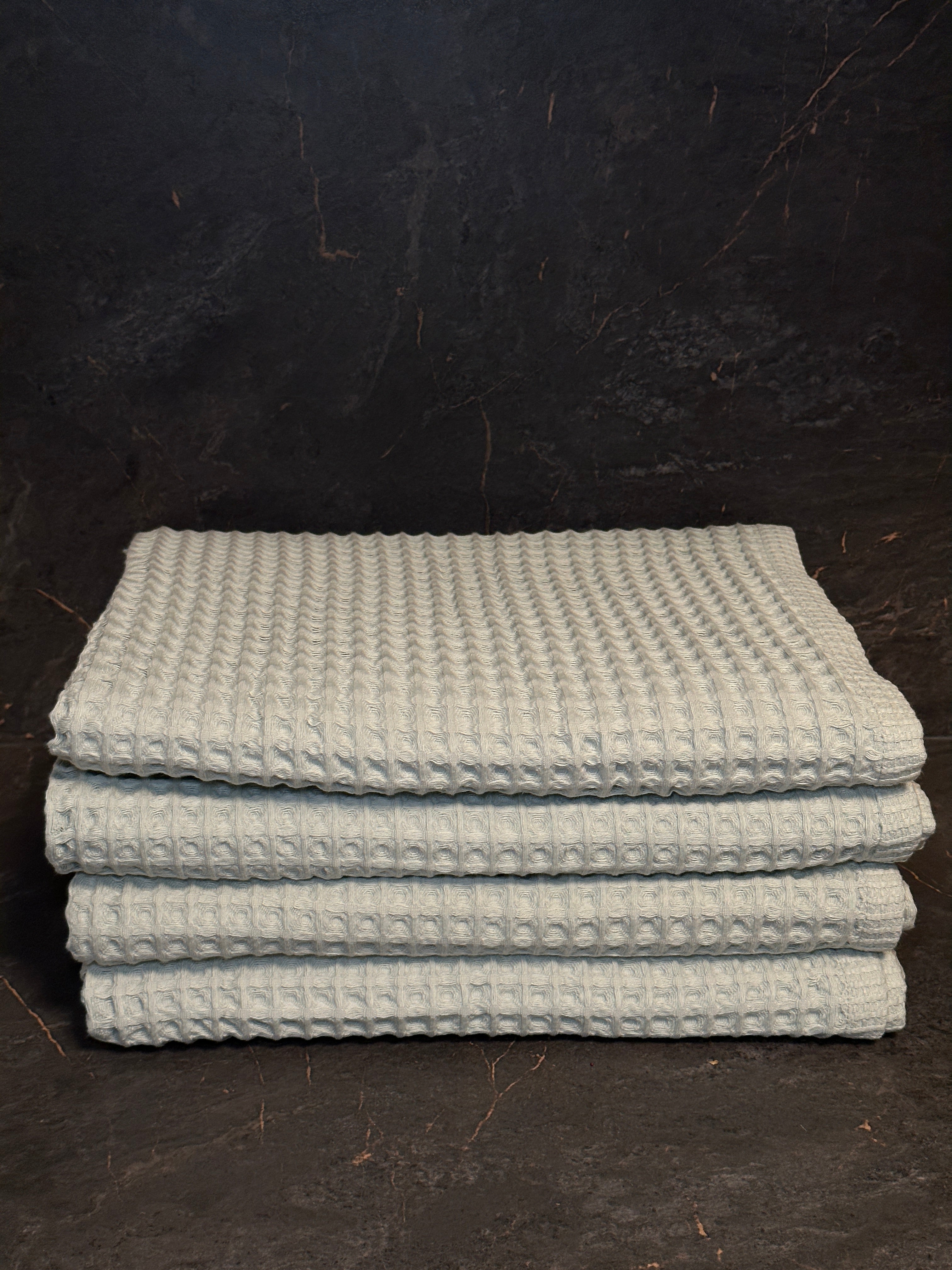 Drap de bain coton Nid d'Abeille Gris Foncé