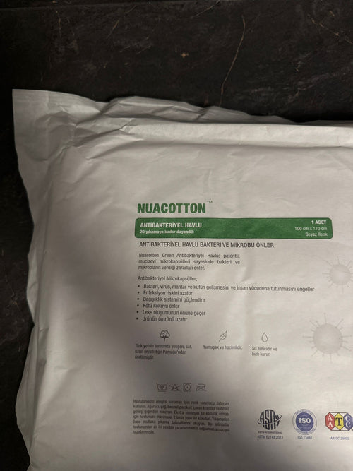 Drap de bain Antibactérien Nuacotton™ -  100% Coton Bio 100x170cm (600g/m²)